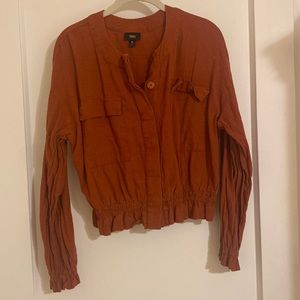 Gently worn linen blend burnt orange top